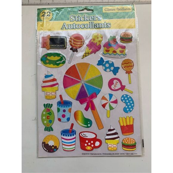 Foil STICKERS Sweets Treats Crafting Scrapbooking-Lot of 3 Packs-NEW School/Arts - Picture 4 of 5